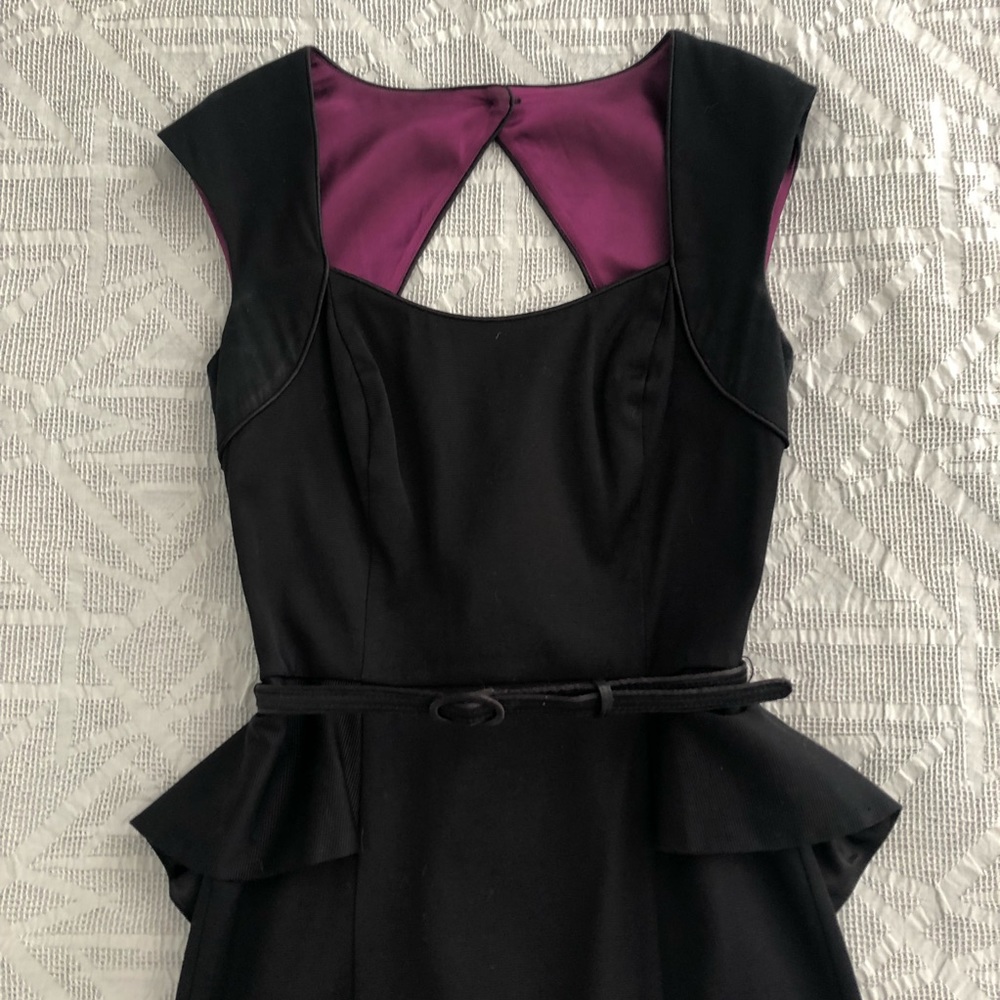 Black peplum evening dress